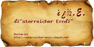 Österreicher Ernő névjegykártya