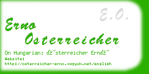 erno osterreicher business card